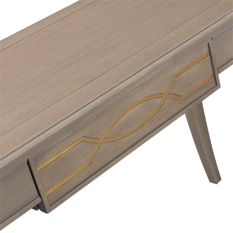 Jennifer Taylor Home Dauphin Gold Accent Console Vanity Table Grey Throughout Gray And Gold Console Tables (View 7 of 20)