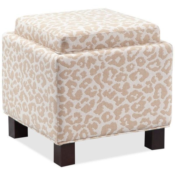 Jla Kylee Leopard Fabric Accent Storage Ottoman With Pillows | Storage With Regard To Red Fabric Square Storage Ottomans With Pillows (View 3 of 20)