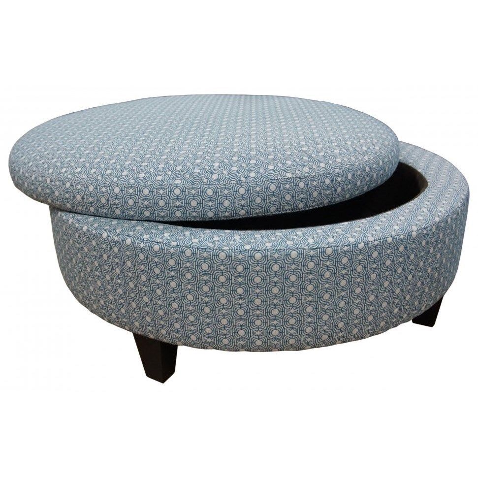 Jonathan Louis Ottomans Large Round Storage Ottoman | Fashion Furniture Intended For Round Pouf Ottomans (View 16 of 20)