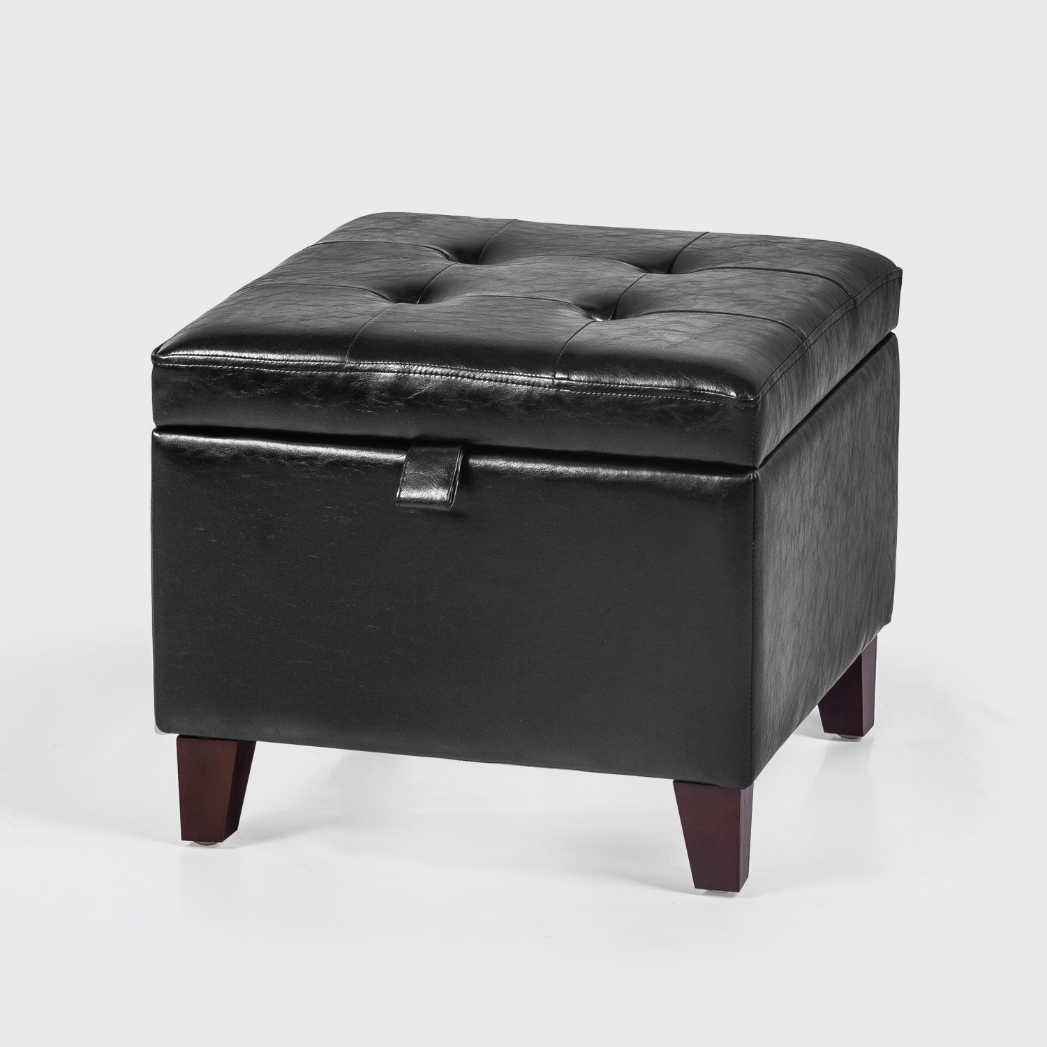 Joveco Faux Leather Square Storage Ottoman Cube Upholstered Foot Rest With Regard To Square Cube Ottomans (View 17 of 20)