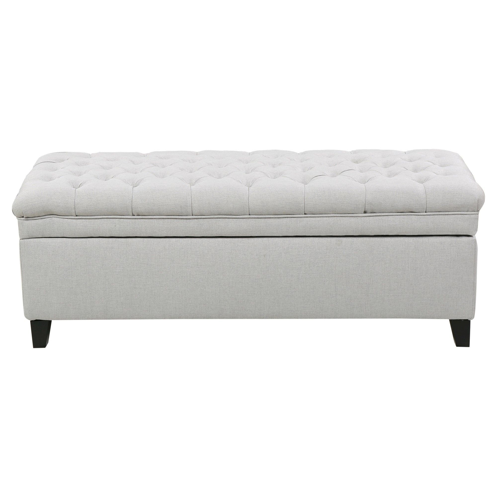 Juliana Storage Ottoman Light Gray – Christopher Knight Home In 2021 Within Light Gray Velvet Fabric Accent Ottomans (View 12 of 20)