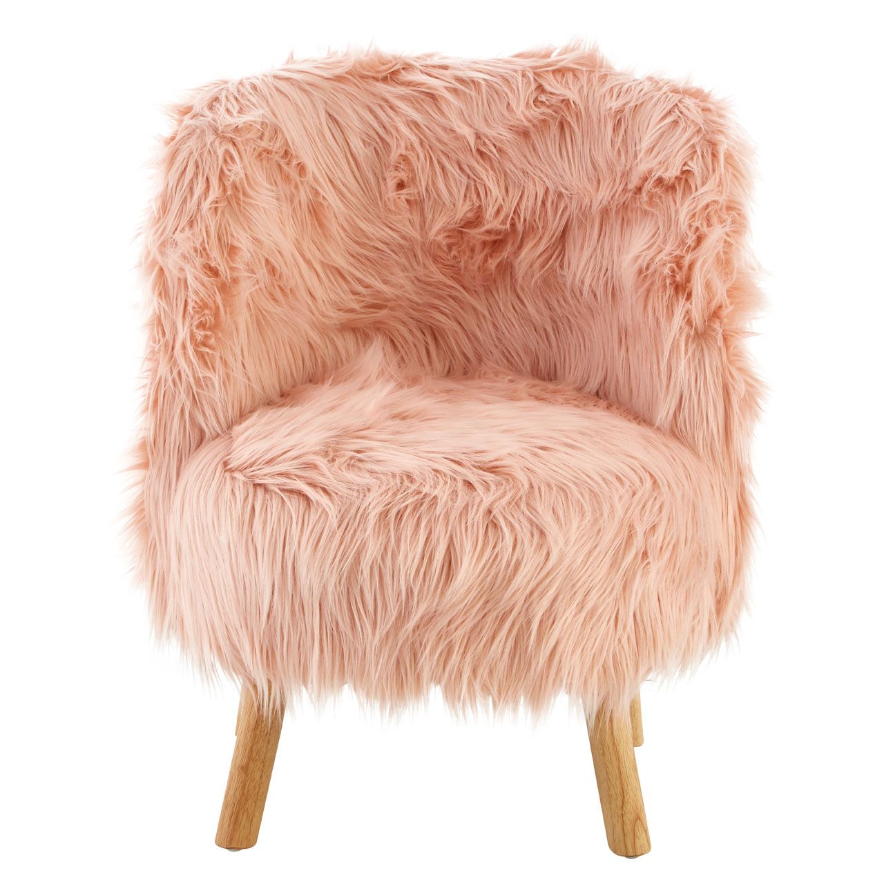 Kids Pink Chair Faux Fur Living Room Home Furniture Fluffy Accent | Ebay Inside White Faux Fur Round Accent Stools With Storage (View 7 of 20)