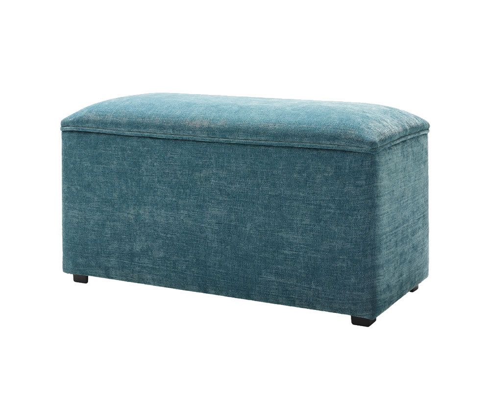 Kingsley Large Upholstered Ottoman – Just Ottomans Pertaining To Navy And Dark Brown Jute Pouf Ottomans (View 10 of 20)