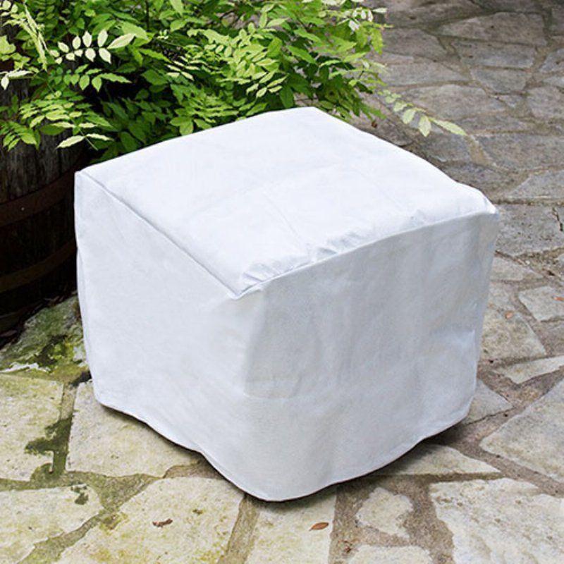 Koverroos Supraroos White Square Ottoman / Small Table Cover – 56650 For White Wool Square Pouf Ottomans (View 1 of 20)