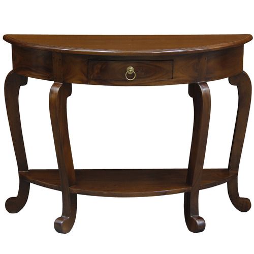 La Verde Cabriole Leg Half Round Sofa Table & Reviews | Temple & Webster With Regard To Barnside Round Console Tables (View 14 of 20)