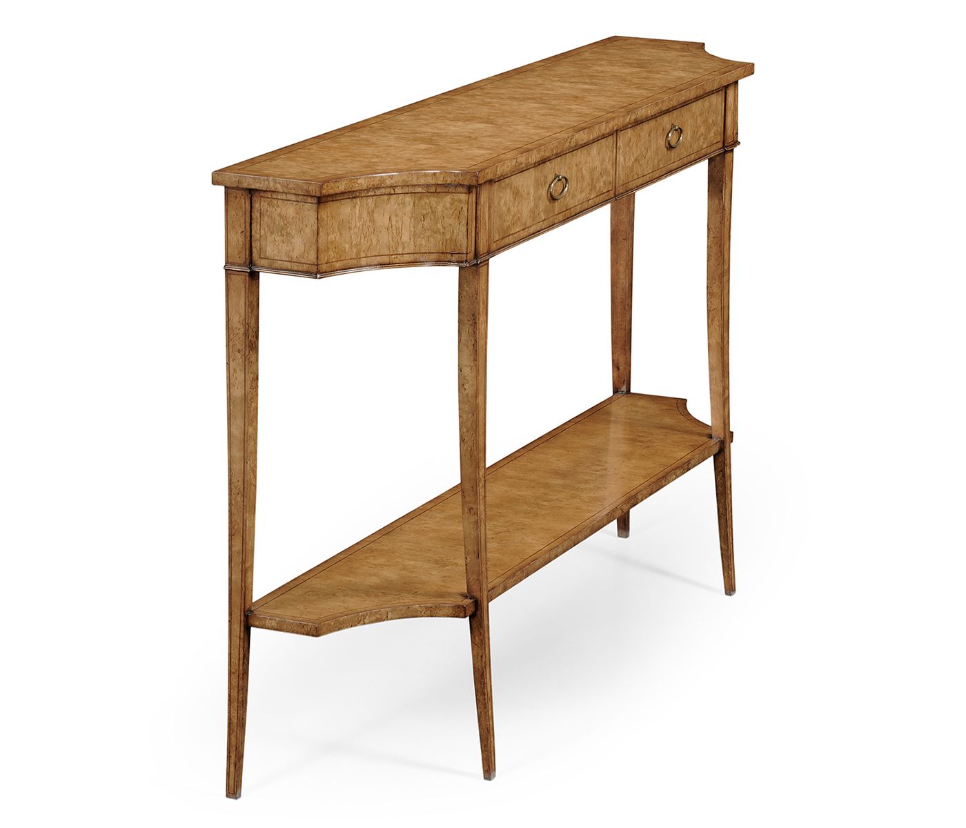 Large Biedermeier Light Walnut Masur Birch Console Table Intended For Hand Finished Walnut Console Tables (View 9 of 20)