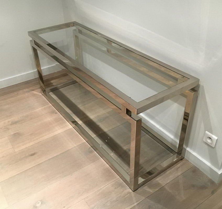 Large Modern Chrome Console Table, 1970s For Sale At Pamono With Chrome Console Tables (View 16 of 20)