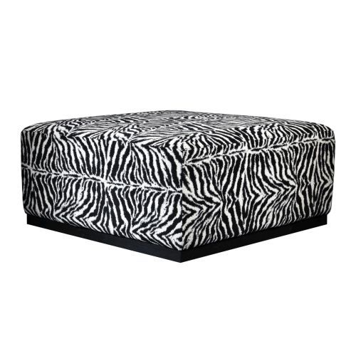 Large Square Zebra Fabric Coffee Table Ottoman In 2021 | Fabric Coffee Inside White Wool Square Pouf Ottomans (View 20 of 20)
