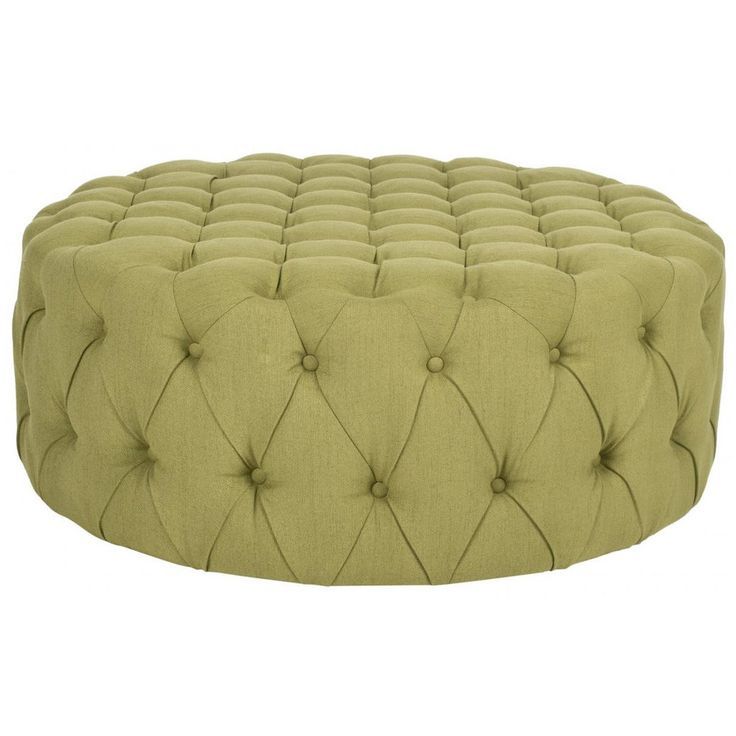 Large Tufted Pouf Ottoman – Light Olive Green | Green Ottoman, Tufted In Light Blue Cylinder Pouf Ottomans (View 14 of 20)