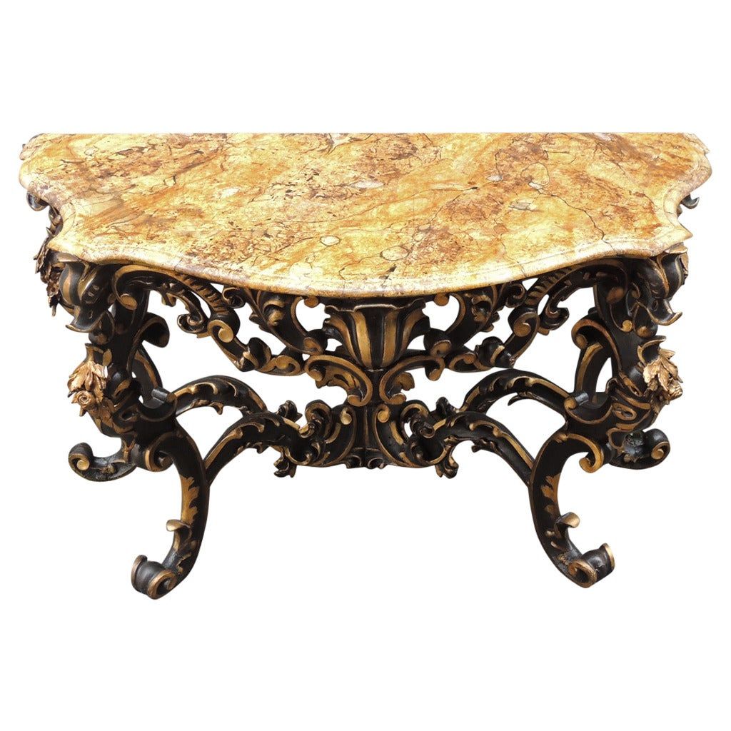 Late 17th C Faux Marble Venetian Console Table For Sale At 1stdibs Within Faux Marble Console Tables (View 15 of 20)