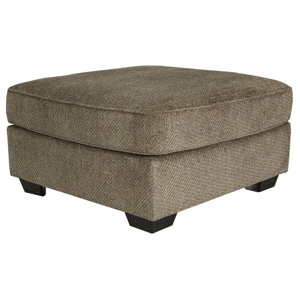 Latitude Run® Square Wooden Oversized Ottoman With Textured Fabric Inside Textured Gray Cuboid Pouf Ottomans (View 3 of 20)