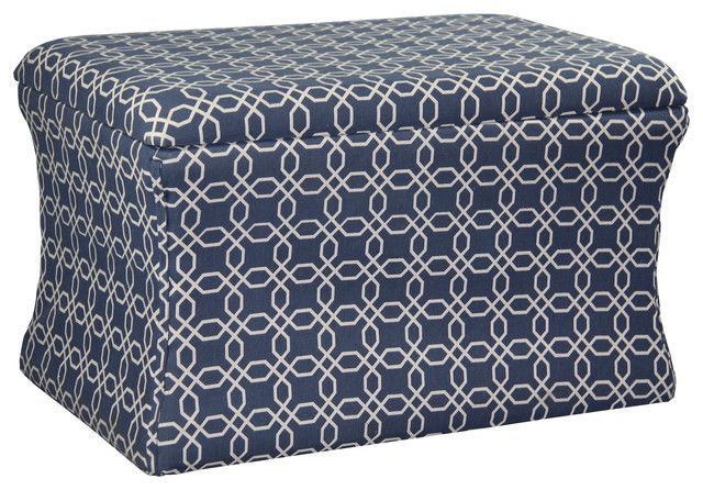 "lattice Pouf" Storage Ottoman – Transitional – Footstools And Ottomans Pertaining To Orange Fabric Round Modern Ottomans With Rope Trim (View 7 of 20)