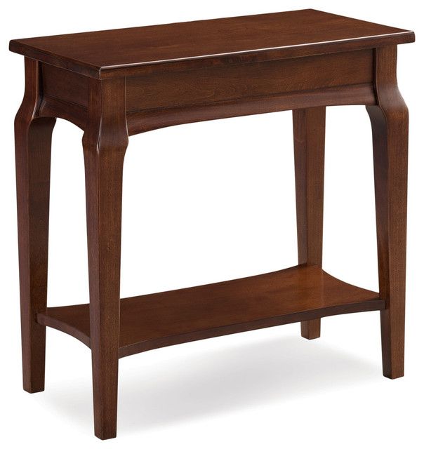 Leick Home Stratus Narrow Chairside Table In Heartwood Cherry With Heartwood Cherry Wood Console Tables (View 12 of 20)