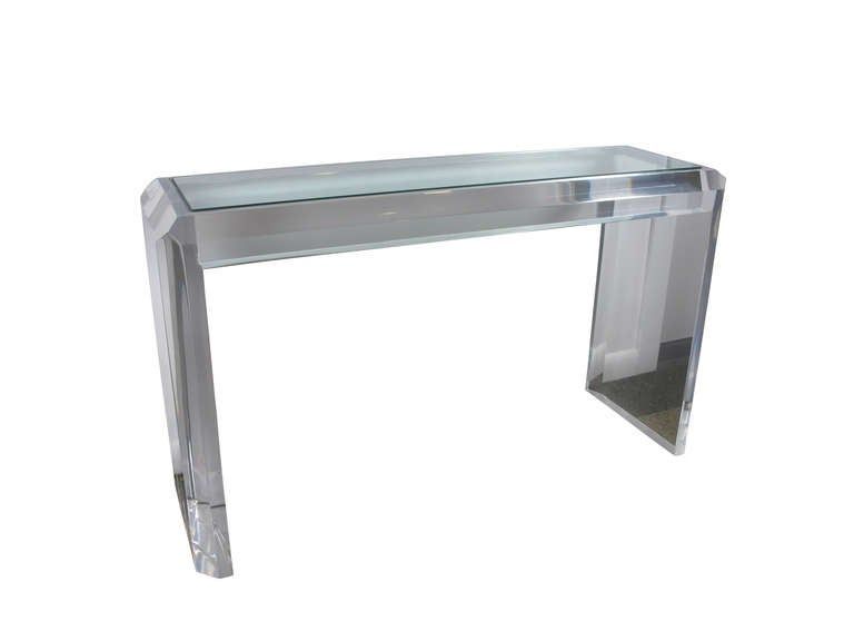 Les Prismatiques Console Table Lucite Glass Clear Acrylic Usa 1970's Intended For Clear Acrylic Console Tables (View 11 of 20)
