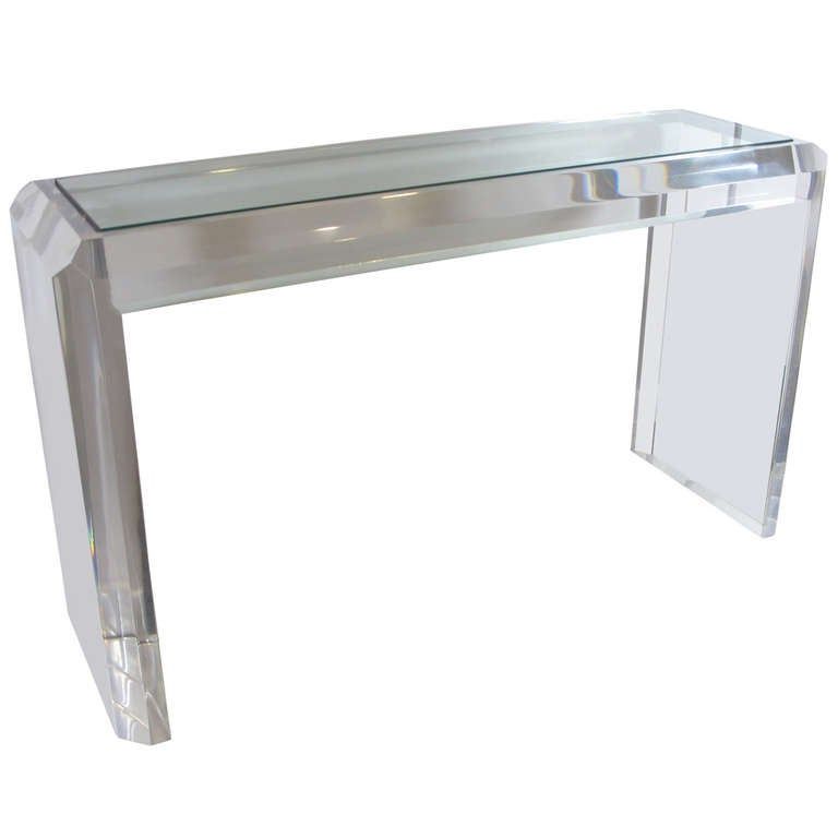 Les Prismatiques Console Table Lucite Glass Clear Acrylic Usa 1970's Throughout Clear Console Tables (View 12 of 20)