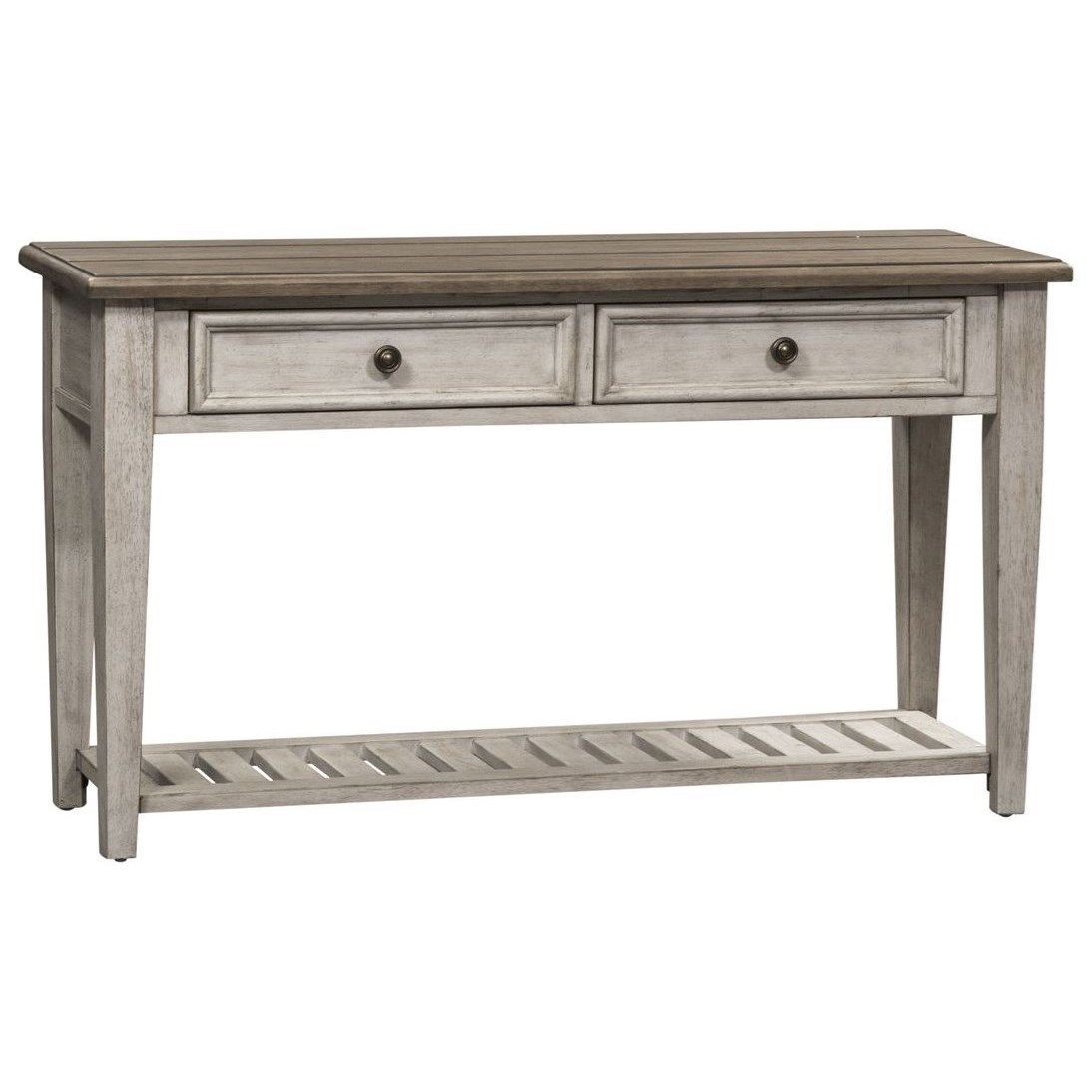 Liberty Furniture Heartland Transitional 2 Drawer Sofa Table | Lindy's Within 2 Drawer Oval Console Tables (View 11 of 20)