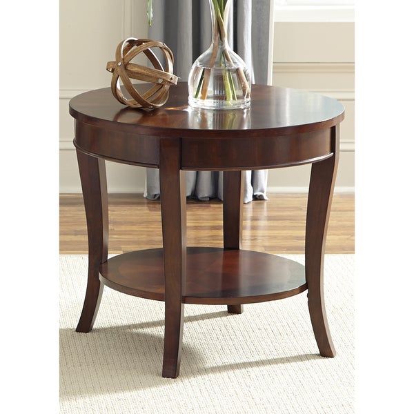 Liberty Rich Cherry Round End Table – Overstock Shopping – Great Deals In Barnside Round Console Tables (View 10 of 20)