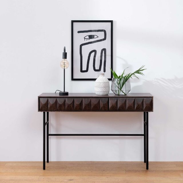 Lima – Console Table Espresso Brown Oak Finish – All Dining Ranges In Black And Oak Brown Console Tables (View 14 of 20)