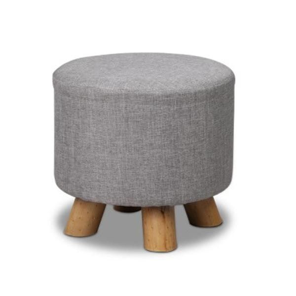 Linen Round Ottoman Use It As An Extra Seat, A Handy Footstool Or A With Cream Linen And Fir Wood Round Ottomans (View 6 of 20)