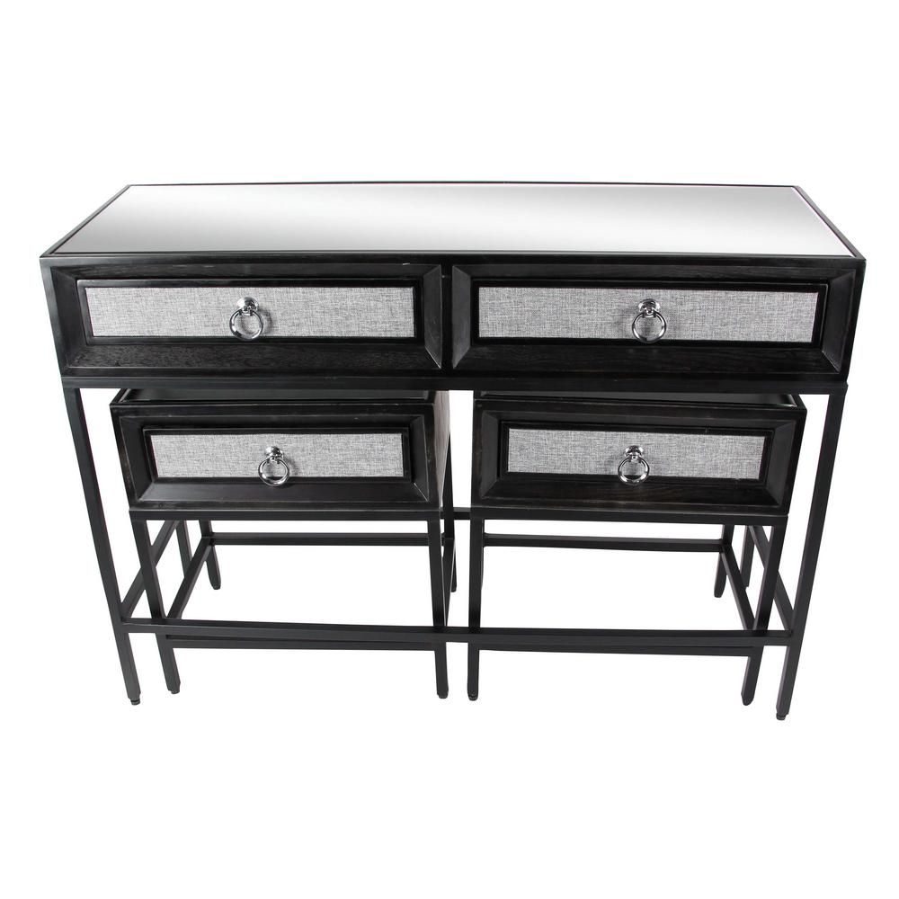 Litton Lane Classic Black Wood And Metal Console Table And End Tables In Gray Wood Black Steel Console Tables (View 9 of 20)