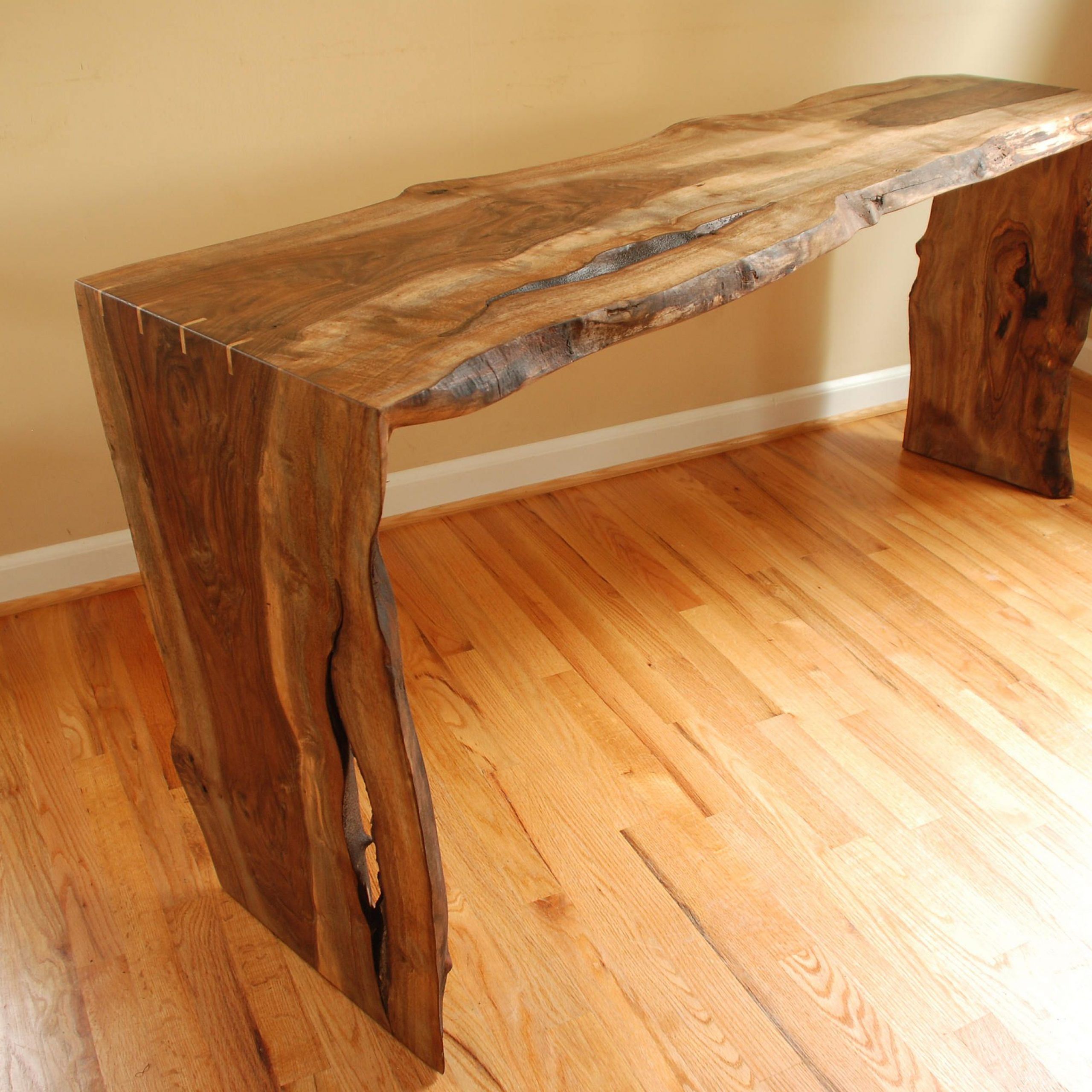 Live Edge Walnut Console Table – Natural Edge Table, Walnut Slab Table With Regard To Natural And Black Console Tables (View 5 of 20)