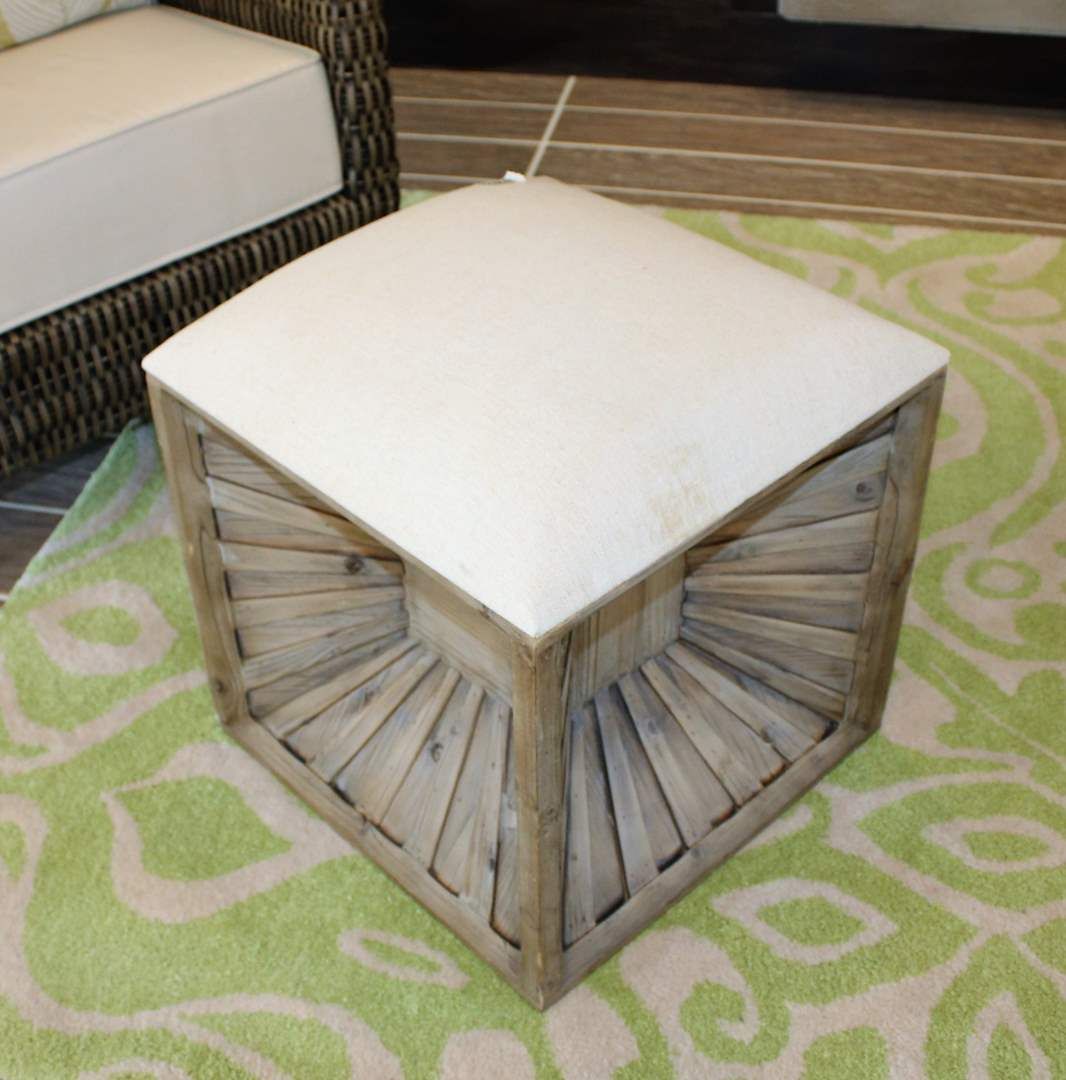Lot#82 Uttermost Weathered Wood Ottoman 17" X 20"h – Has Stain – Movin In Weathered Wood Ottomans (View 3 of 20)