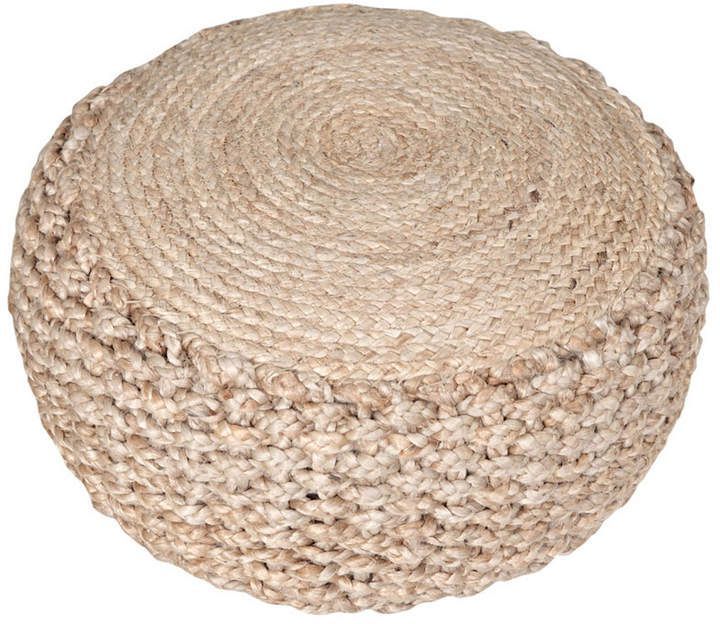 Lr Home Nature's Child Braided Jute Pouf Ottoman | Pouf Ottoman, Floor Regarding Black Jute Pouf Ottomans (View 10 of 20)
