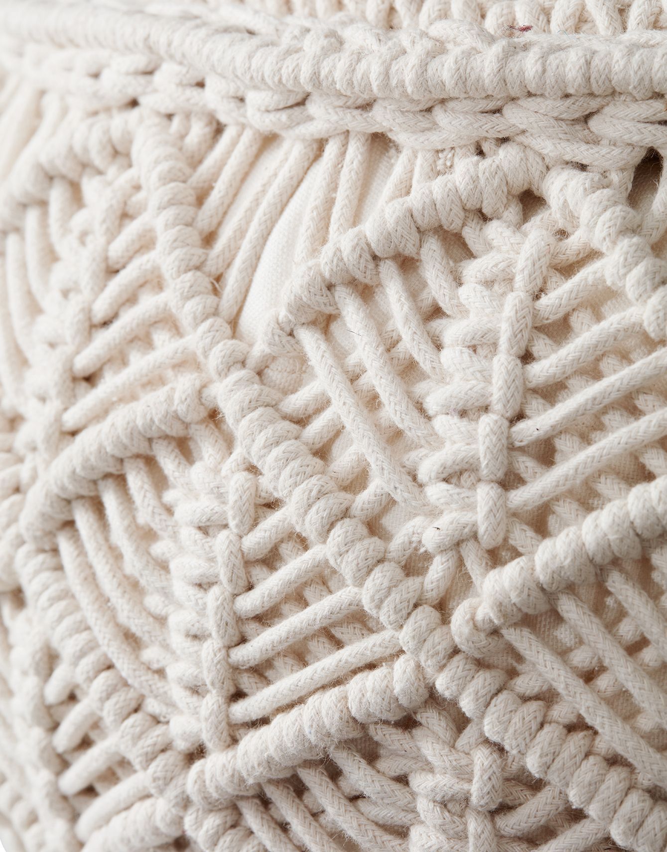 Macrame Pouf Sittpuff | Sittpuff, Pouf, Idéer With Regard To Charcoal And Camel Basket Weave Pouf Ottomans (View 8 of 20)