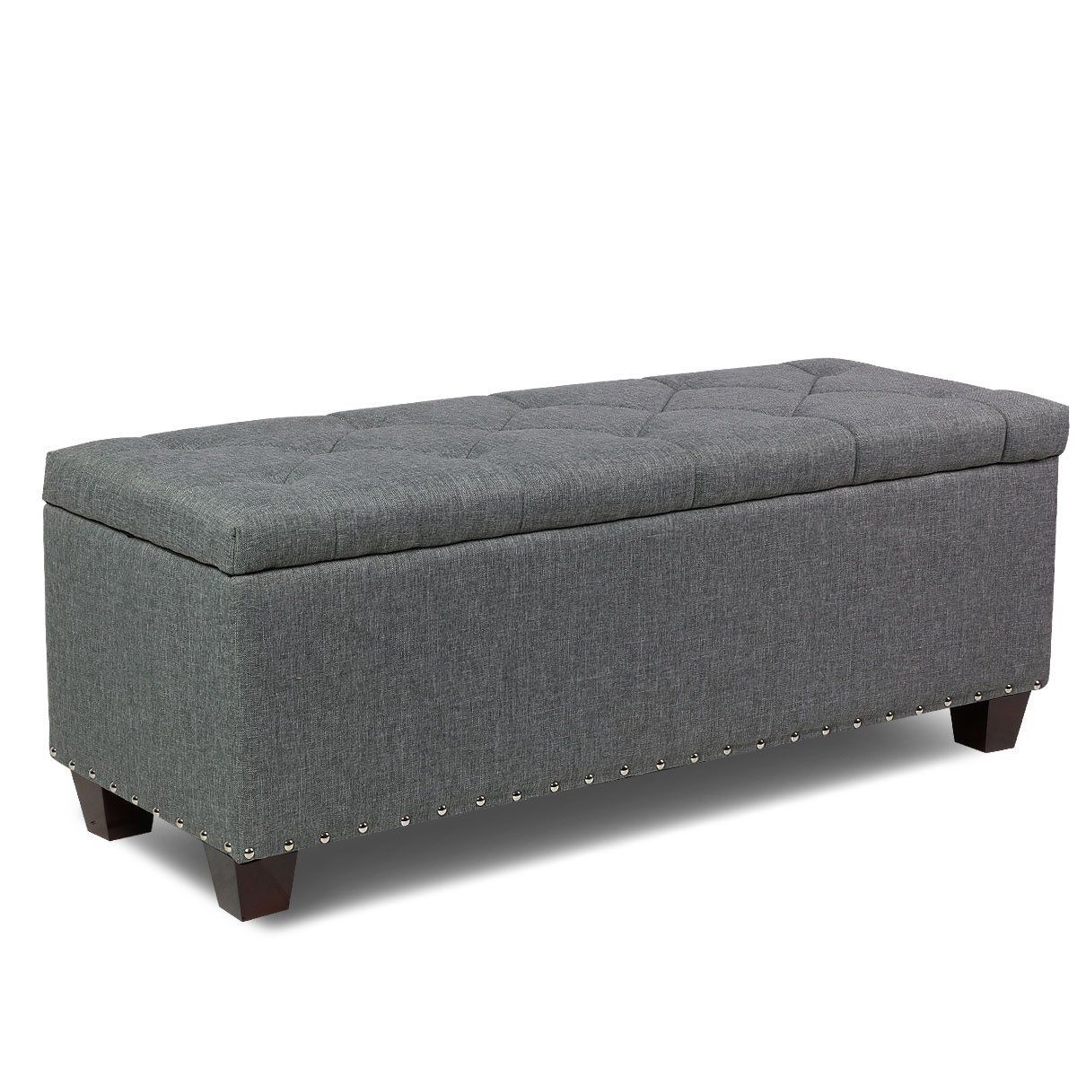 Magshion Rectangular Storage Ottoman Bench Tufted Footrest Lift Top With Linen Tufted Lift Top Storage Trunk (View 2 of 20)