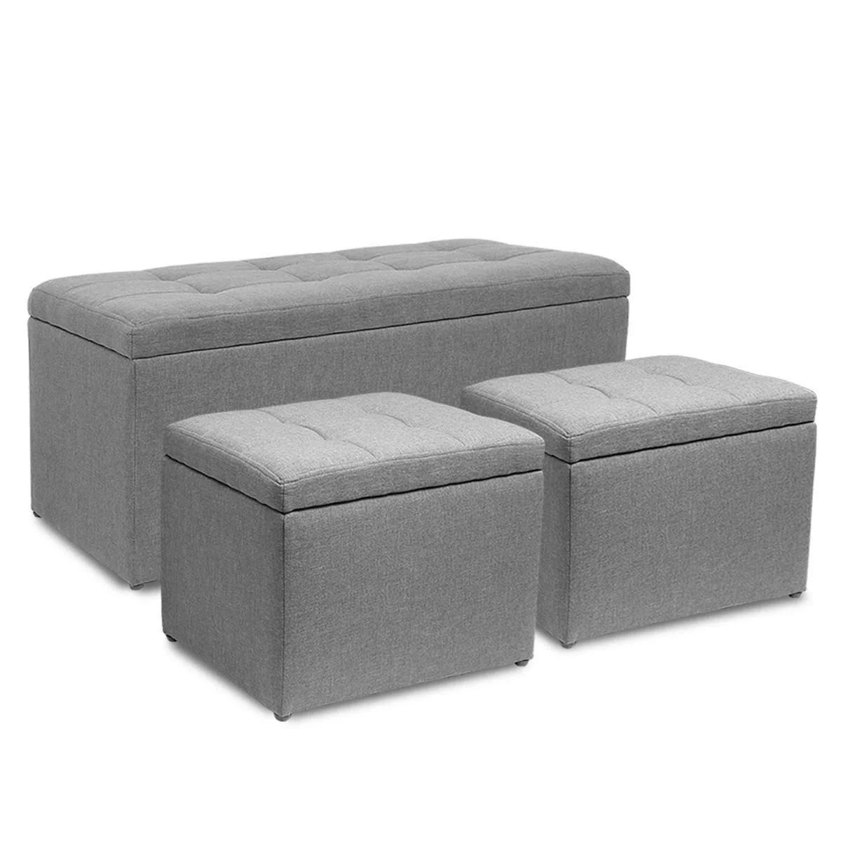 Magshion Rectangular Storage Ottoman Bench Tufted Footrest With Cube Inside Bronze Steel Tufted Square Ottomans (View 16 of 20)