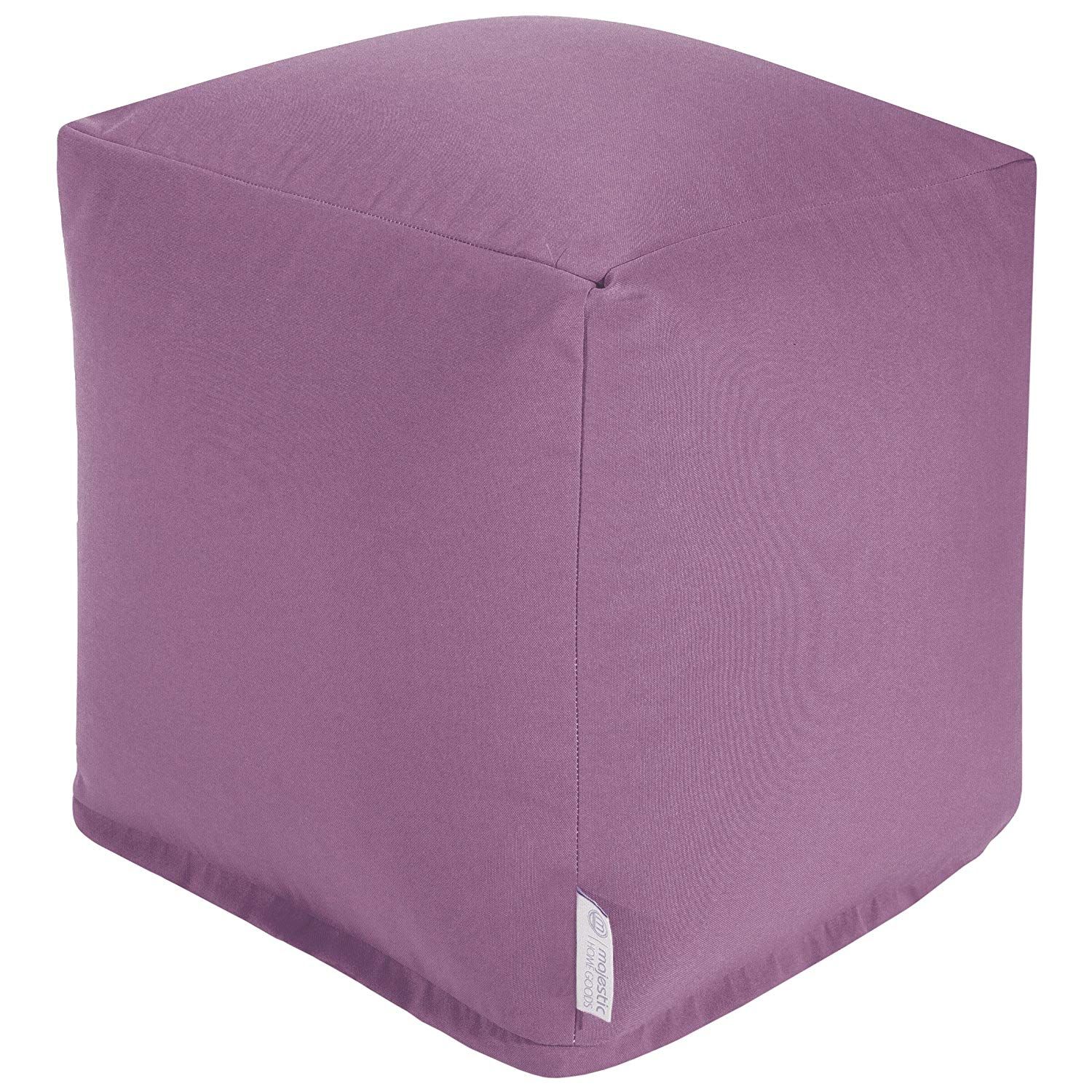 Majestic Home Goods Solid Indoor/outdoor Ottoman Pouf Cube – Walmart Pertaining To Beige Solid Cuboid Pouf Ottomans (View 1 of 20)