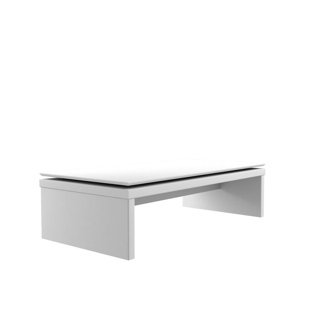 Manhattan Comfort Lincoln Rectangle Coffee Table In White Gloss And With Regard To White Gloss And Maple Cream Console Tables (View 11 of 20)