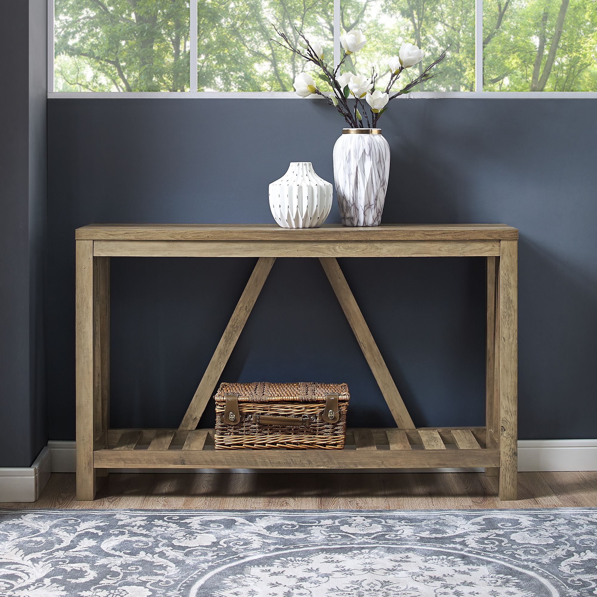 Manor Park 52" A Frame Rustic Entry Console Table, Reclaimed Farmhouse Inside Rustic Barnside Console Tables (View 7 of 20)