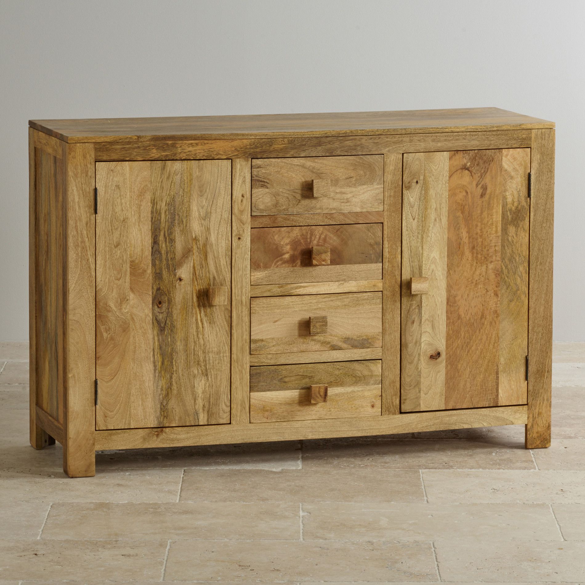 Mantis Light Large Sideboard In Solid Mango |oak Furniture Land Pertaining To Light Natural Drum Console Tables (View 16 of 20)