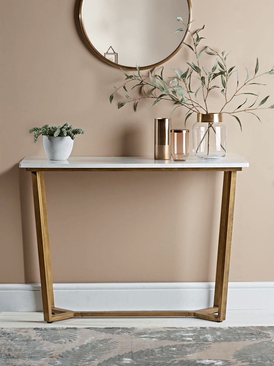 Marble & Brass Console Table – Console Tables – Dining, Coffee & Side With Marble Console Tables (View 7 of 20)