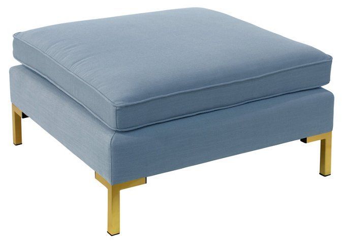 Marceau Ottoman, French Blue Linen Now: $394.50 Was: $ (View 6 of 20)