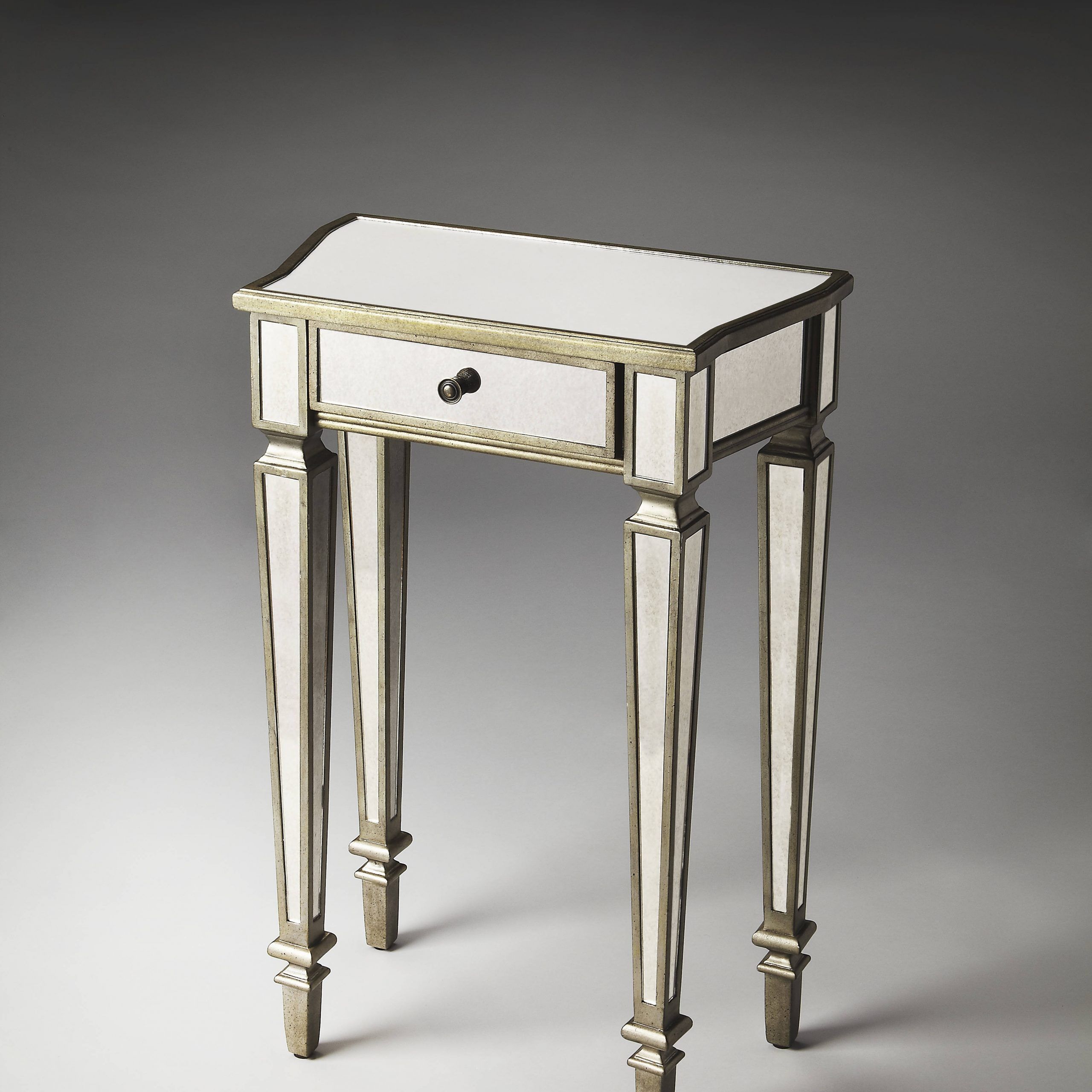 Masterpiece Silver Mirror Poplar Mdf Mirrored Glass Console Table | The Inside Mirrored And Silver Console Tables (View 7 of 20)