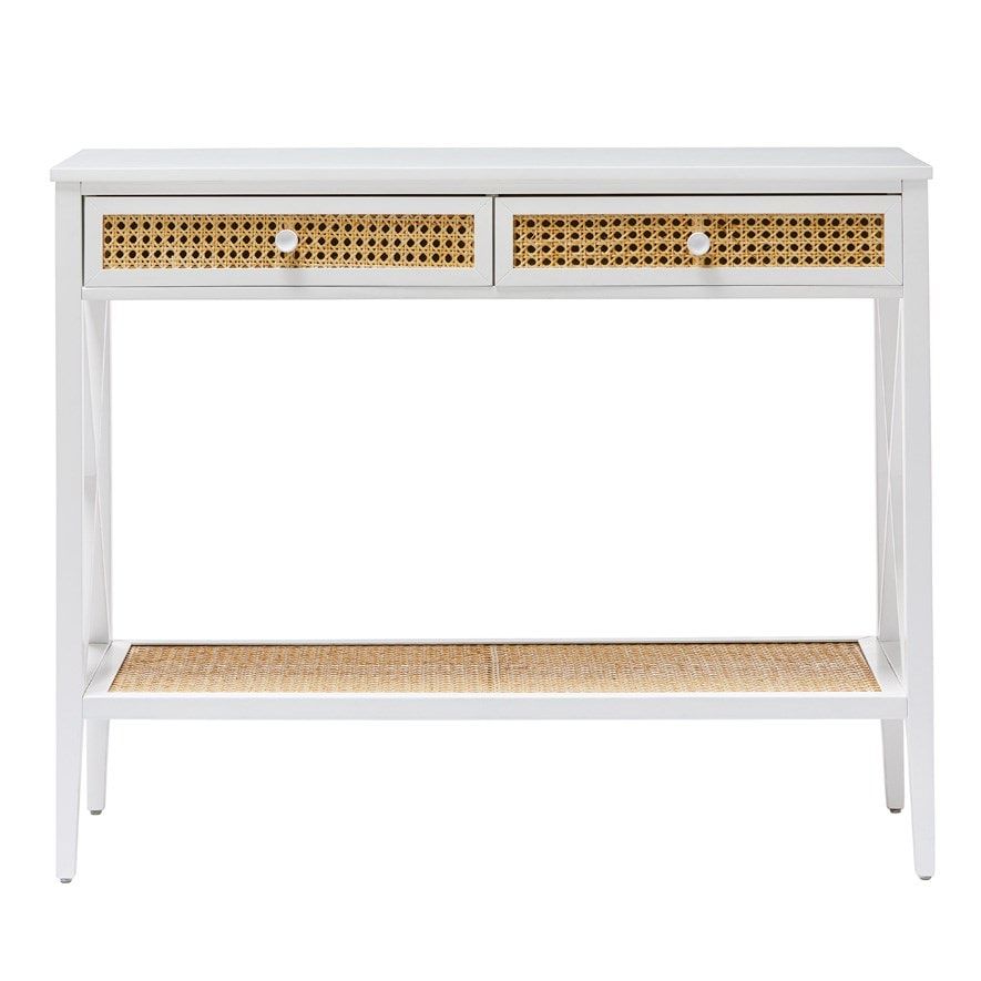 Mercer + Reid – Mornington Rattan Collection White & Natural Console Pertaining To Natural Woven Banana Console Tables (View 18 of 20)
