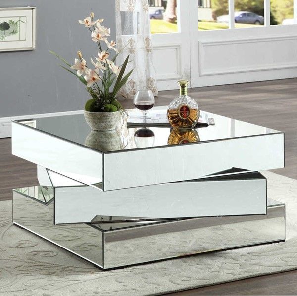 Meridian Furniture Haven Mirrored Coffee Table | Coffee Table, Mirrored Throughout Silver And Acrylic Console Tables (View 8 of 20)