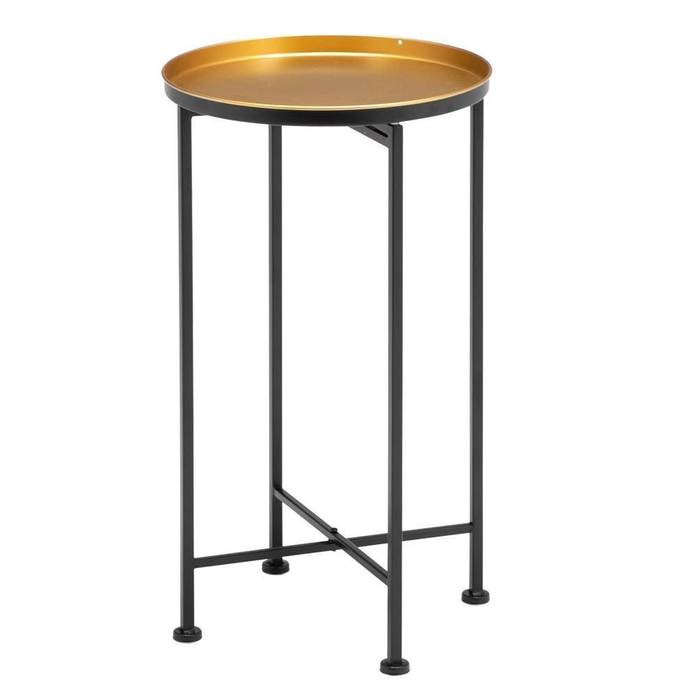 Metal End Table Nightstand Sofa Bed Side Table For Storage Living Room In Antique Brass Aluminum Round Console Tables (View 3 of 20)