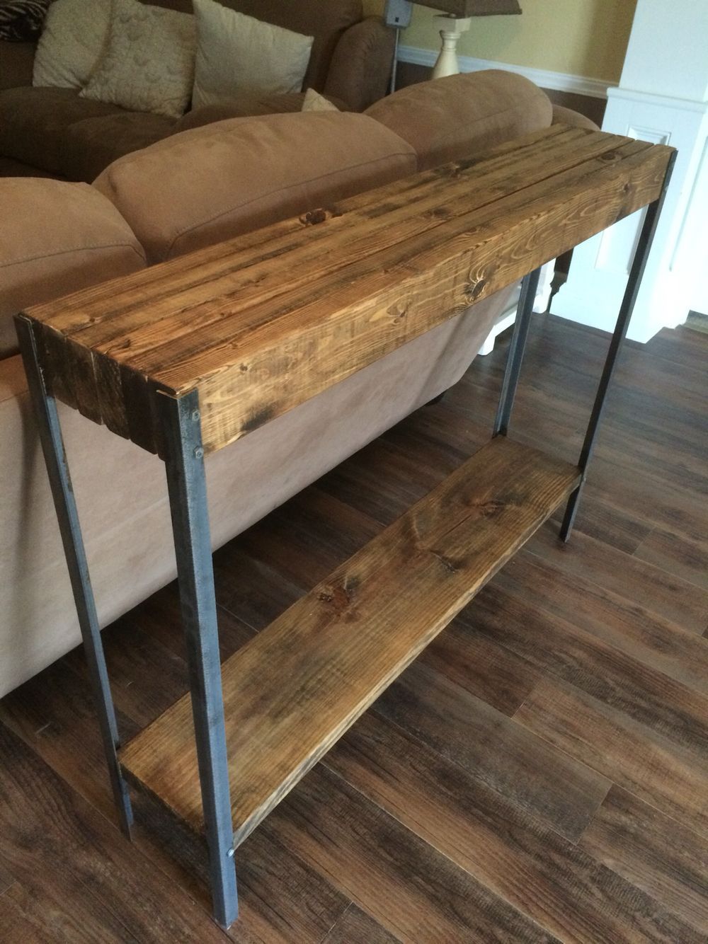 Metal Sofa Table Modern Narrow Under 12 In Console Tables Allmodern With Rustic Espresso Wood Console Tables (View 13 of 20)