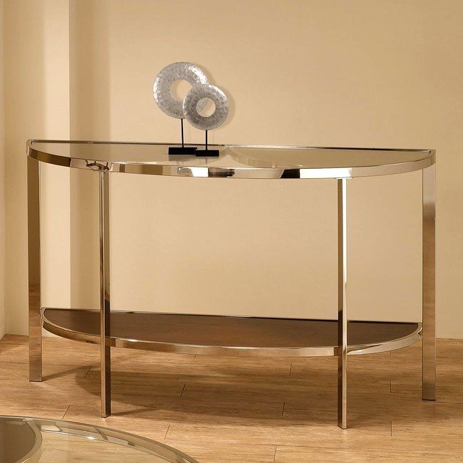 Metal Sofa Table With Glass Top – Ideas On Foter Inside Glass And Pewter Oval Console Tables (View 3 of 20)