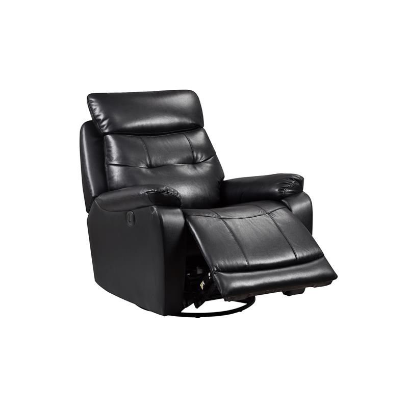 Metro Furniture Leather Glider And Swivel Power Recliner With Usb Port Intended For Espresso Faux Leather Ac And Usb Ottomans (View 6 of 20)