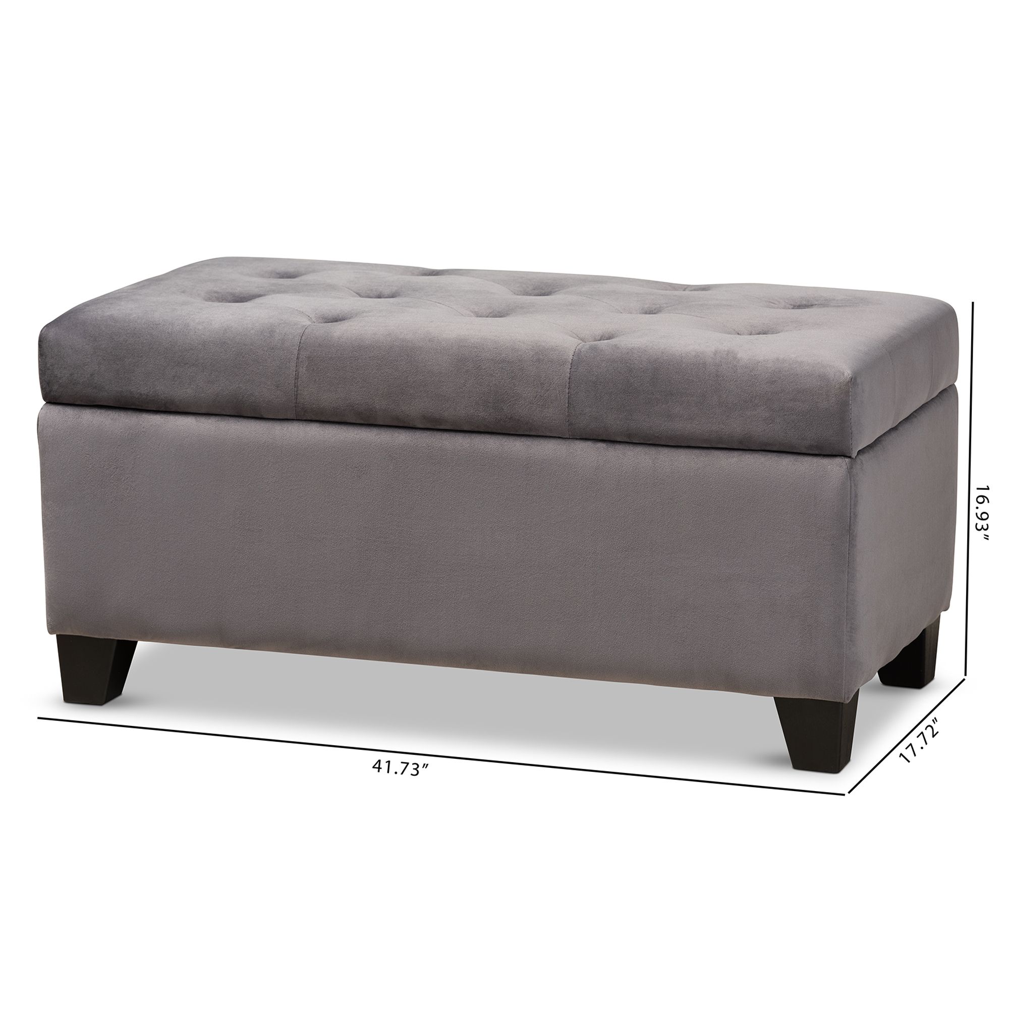 Michaela Modern Button Tufted Velvet Fabric Upholstery 35" Storage Pertaining To Tufted Fabric Ottomans (View 4 of 20)