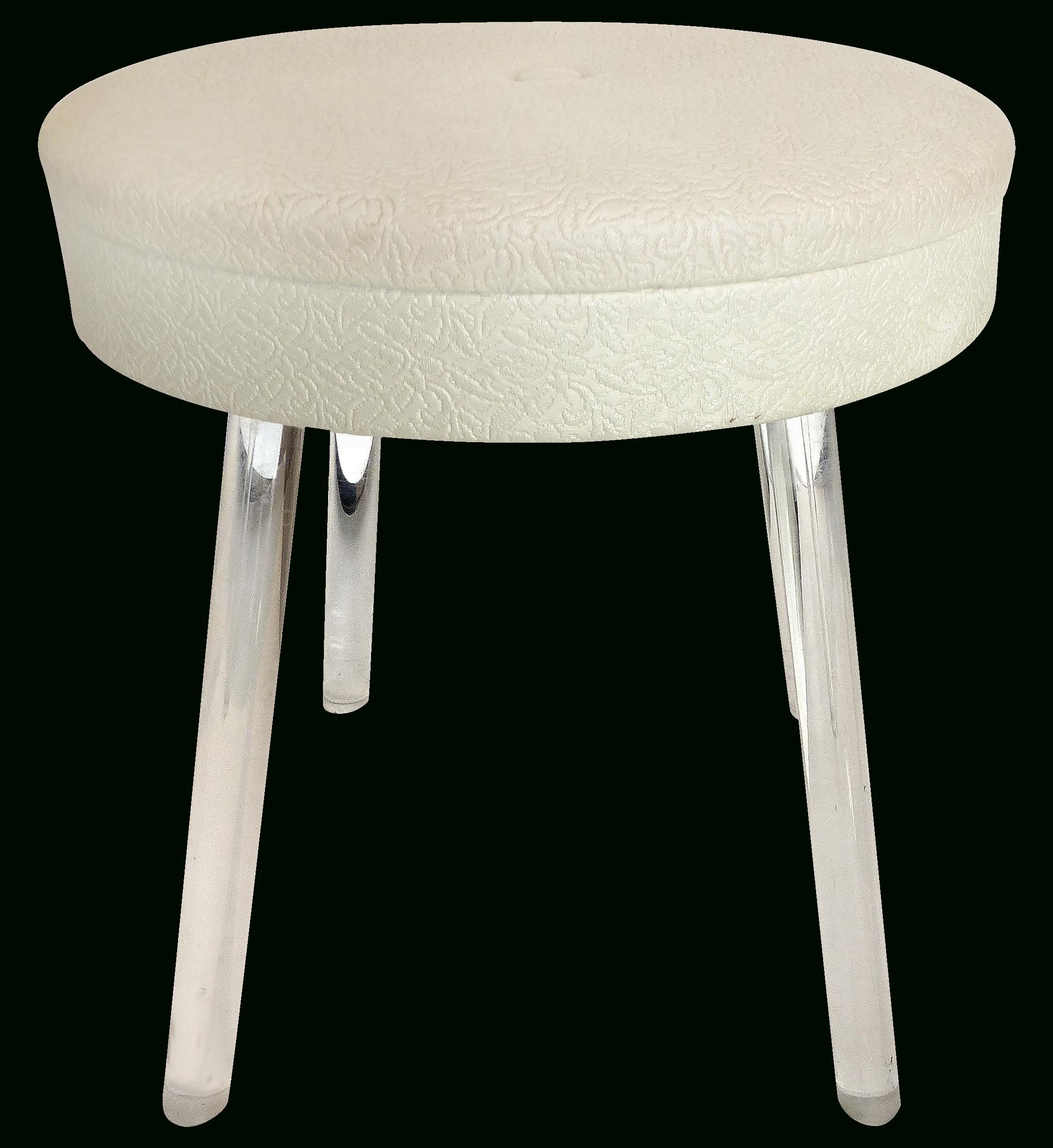 Mid Century Modern Lucite Swivel Vanity Stool | Vanity Stool, Low Stool Pertaining To White And Clear Acrylic Tufted Vanity Stools (View 14 of 20)