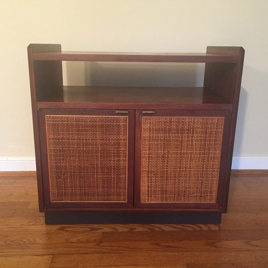 Mid Century Modern Walnut Turntable & Record Storage Cabinet – Epoch Throughout Walnut Wood Storage Trunk Console Tables (View 13 of 20)