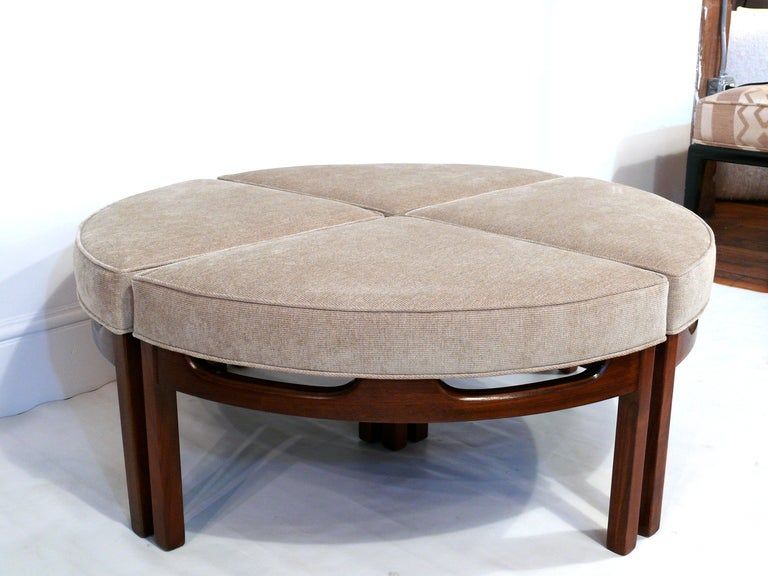 Mid Century Upholstered Sectional Ottoman/cocktail Table At 1stdibs Regarding Natural Solid Cylinder Pouf Ottomans (View 11 of 20)