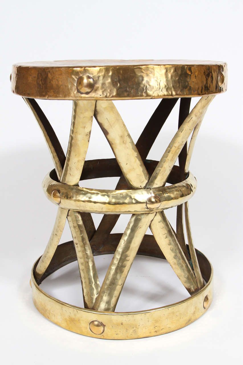 Mid Century Vintage Brass Stool At 1stdibs Intended For White Antique Brass Stools (View 7 of 20)