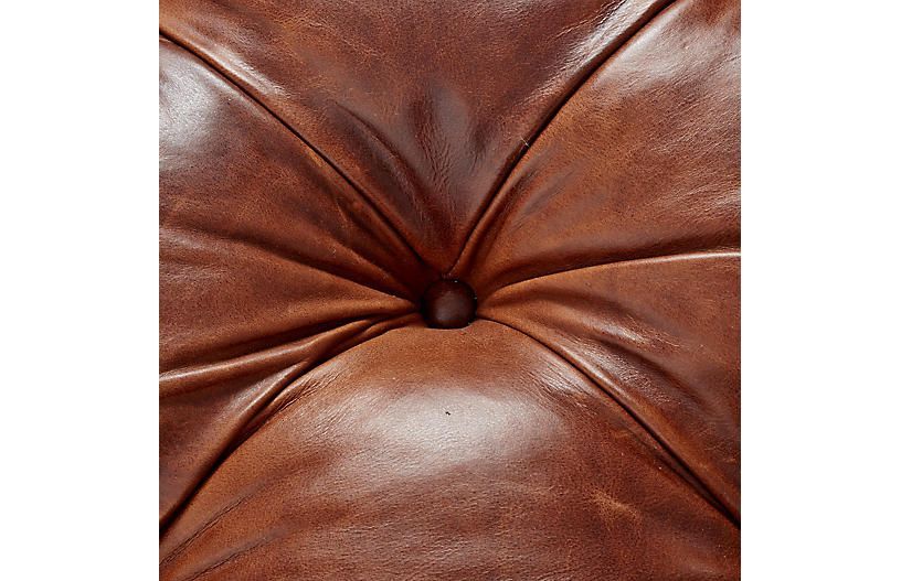 Miles Talbott – Anna Cocktail Ottoman, Caramel Leather | One Kings Lane Intended For Camber Caramel Leather Ottomans (View 16 of 17)