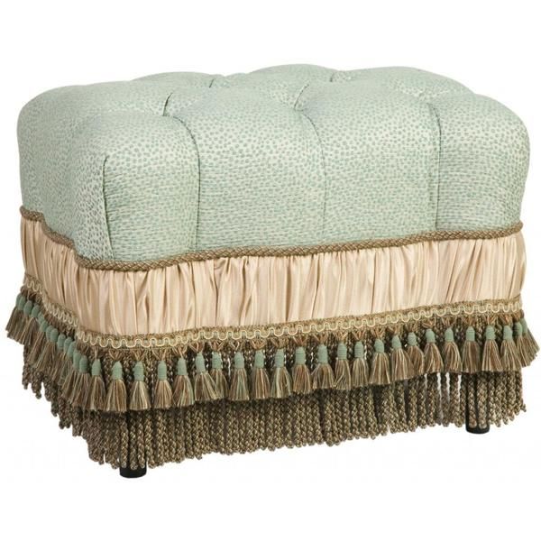 Mint Tufted Top Tassel Fringe Ottoman – Free Shipping Today – Overstock With Regard To Round Cream Tasseled Ottomans (Gallery 19 of 20)